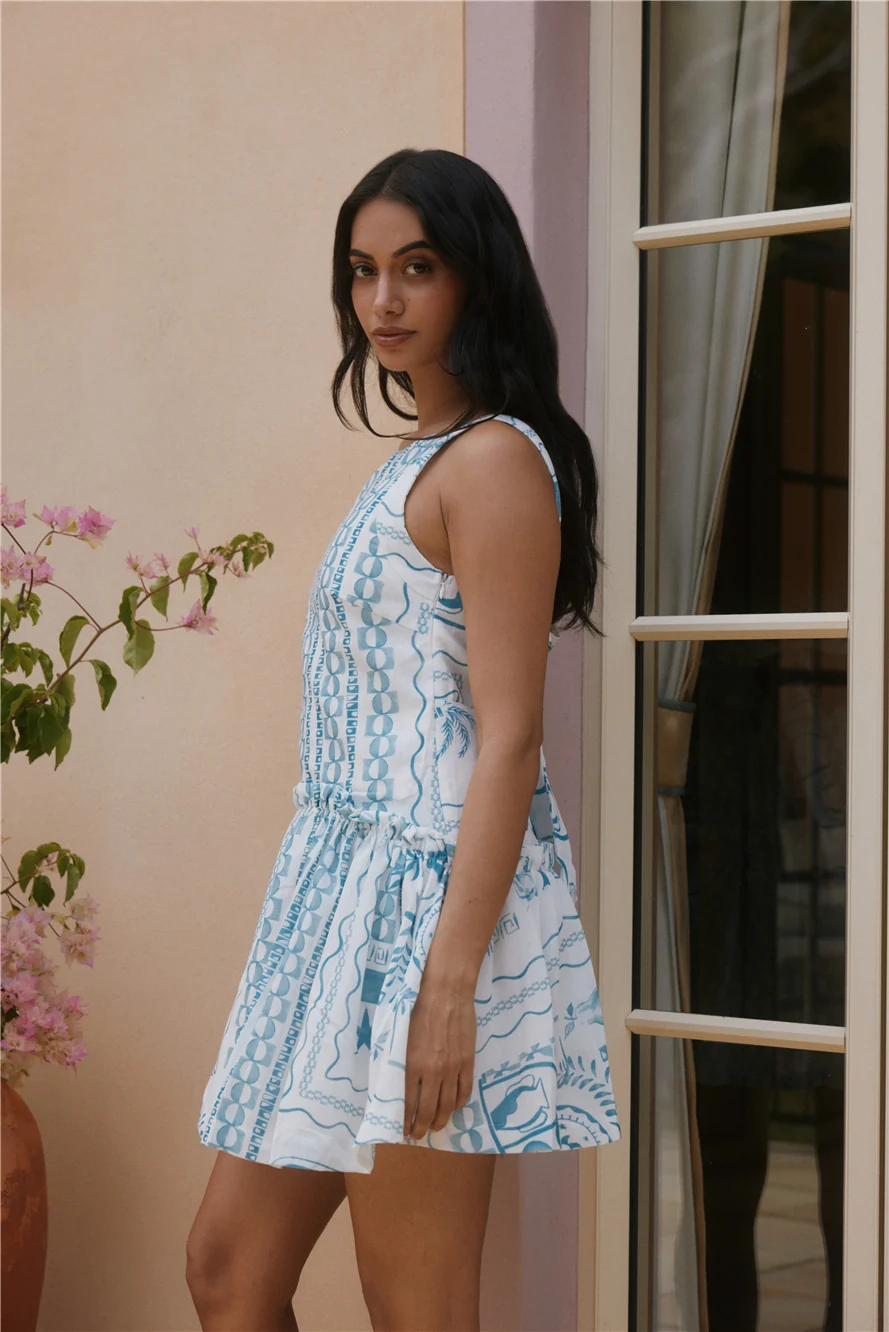Opal Skies Mini Dress Blue - Image 8