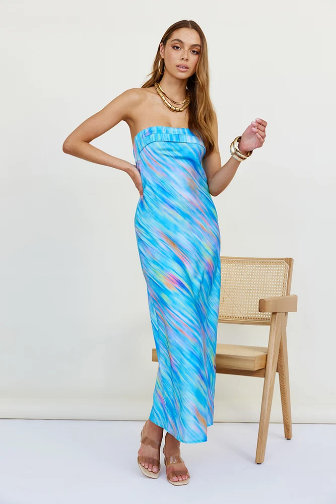 Palettes Of The Sky Maxi Dress Blue - Image 3