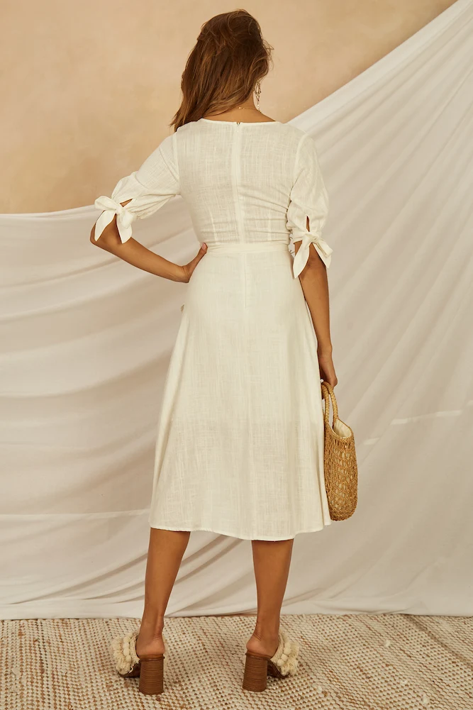 Palmera Midi Dress White - Image 4