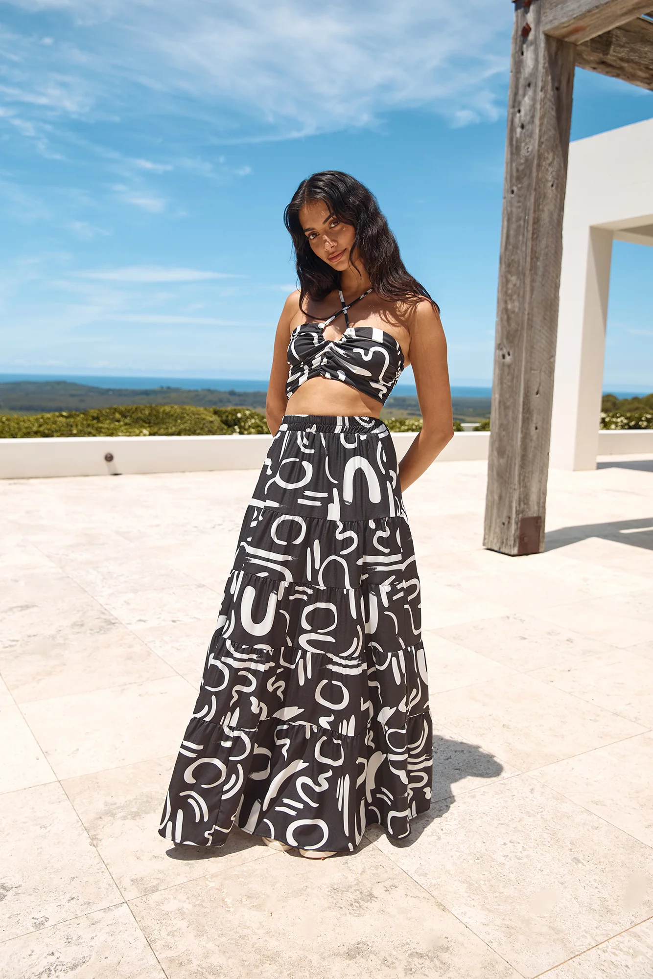 Panoramic Views Maxi Skirt Black - Image 3