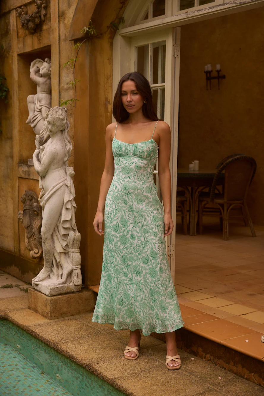 Pastel Paradise Maxi Dress Green - Image 4