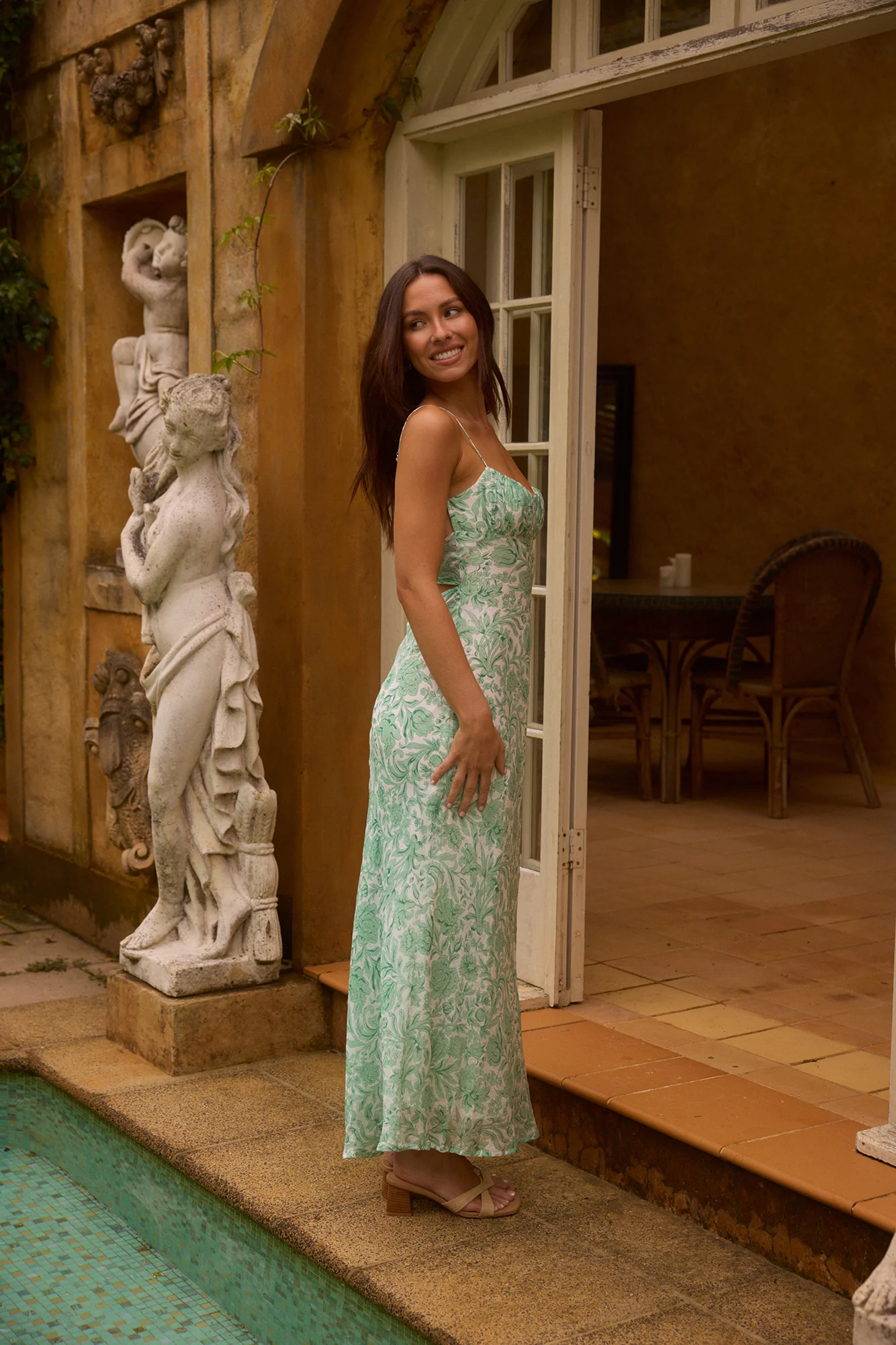 Pastel Paradise Maxi Dress Green - Image 6