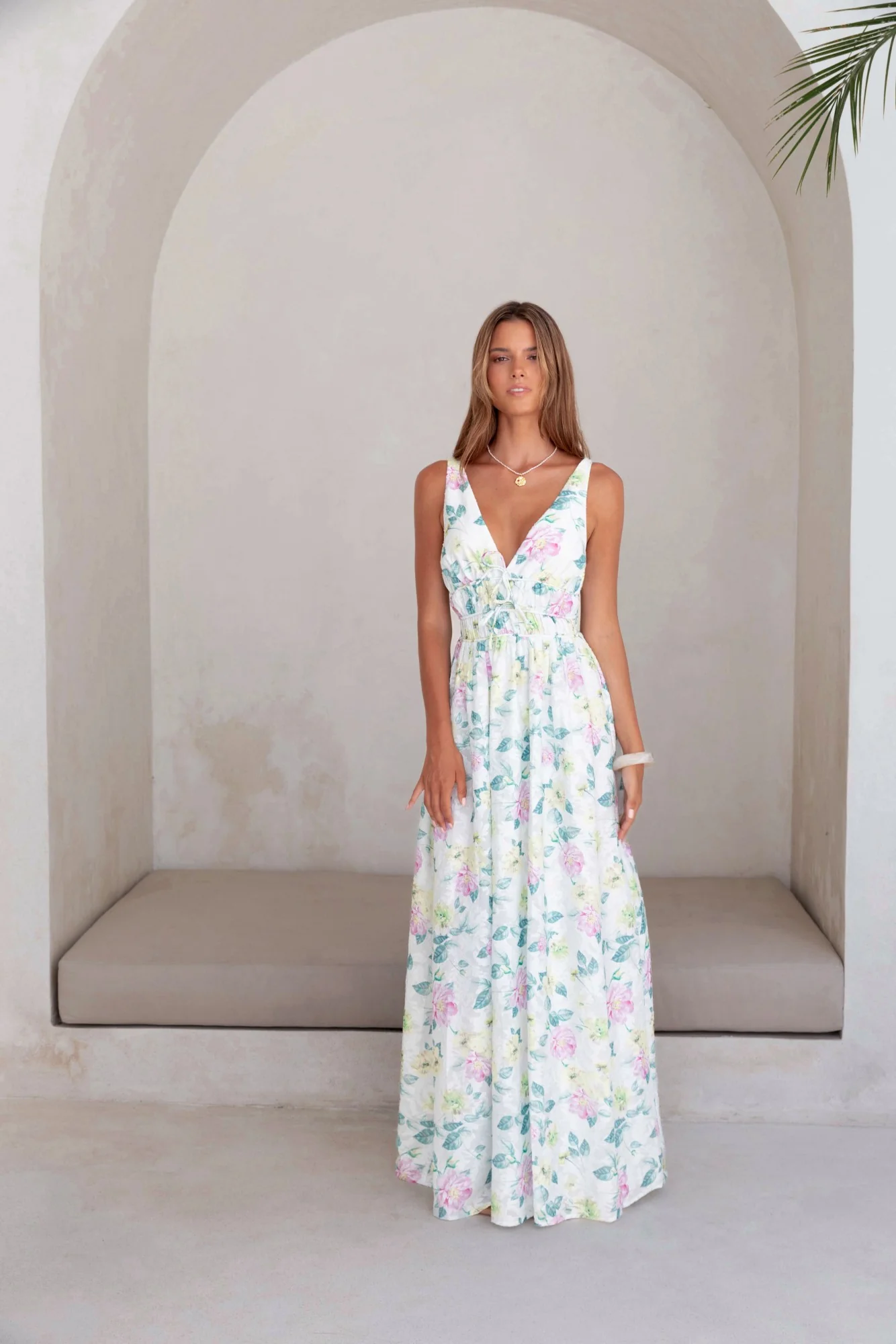 Peach Passion Maxi Dress White - Image 5
