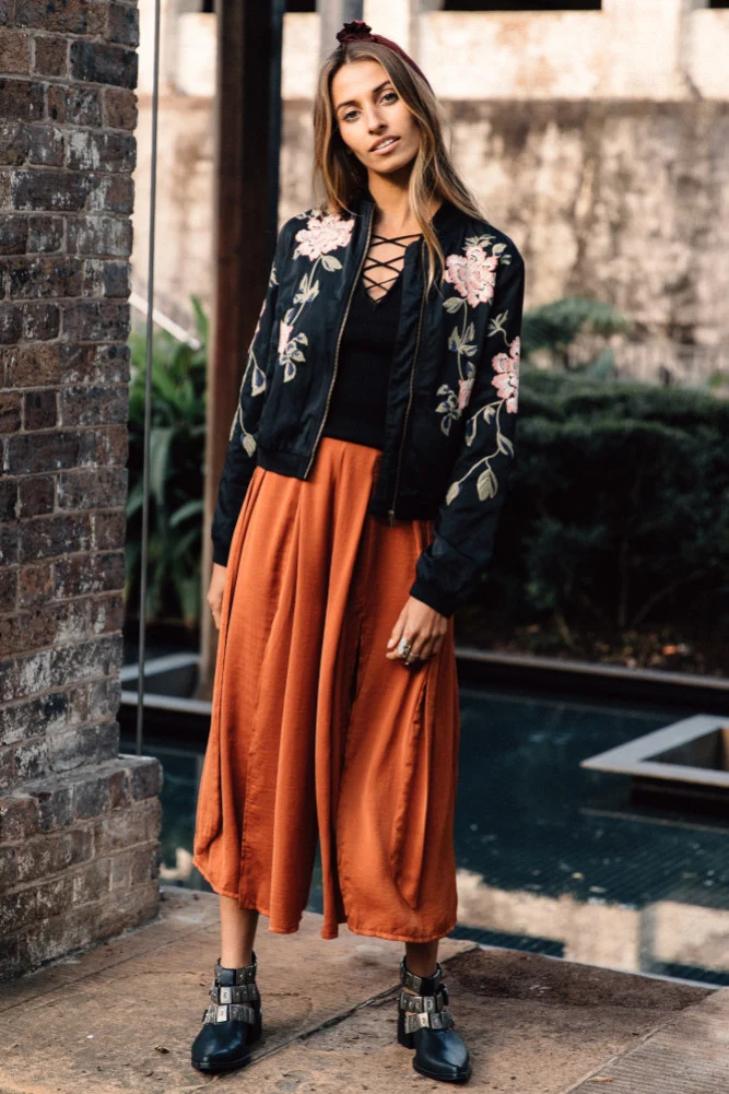 Peony Bomber Jacket Black - Image 2
