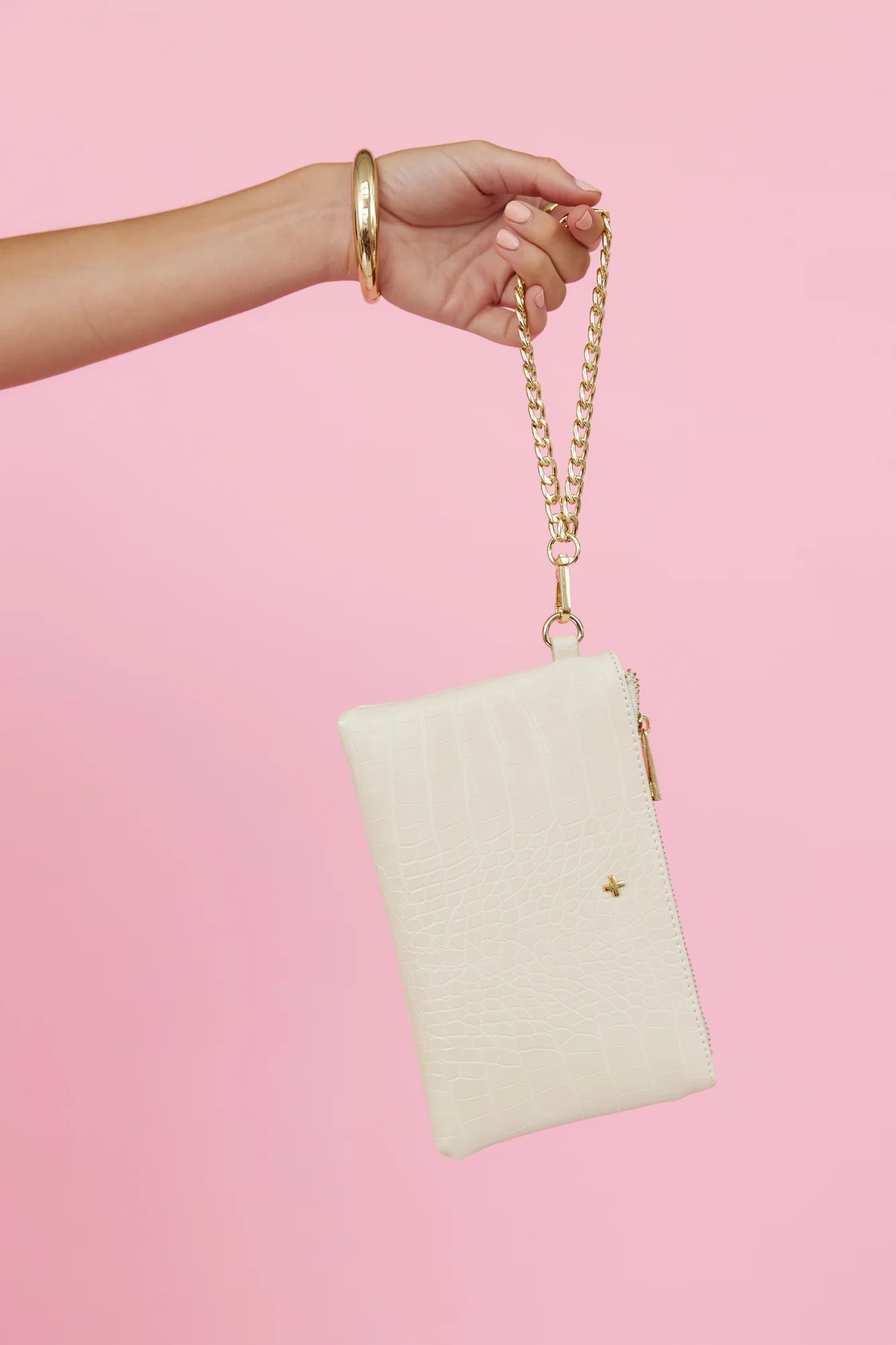 PETA + JAIN Boston Pouch Almond Croc