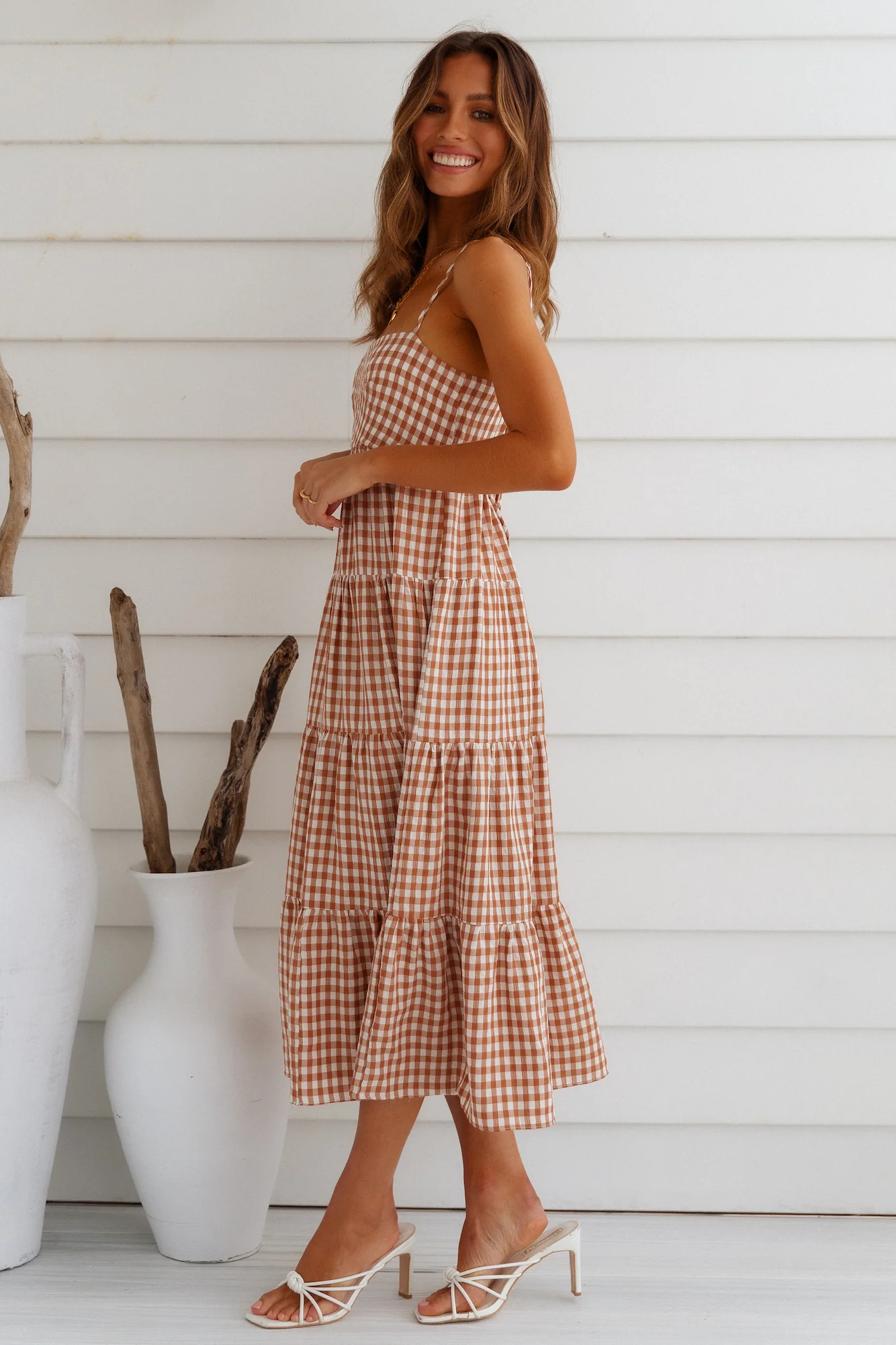 Picnic Till Sundown Maxi Dress Brown - Image 6