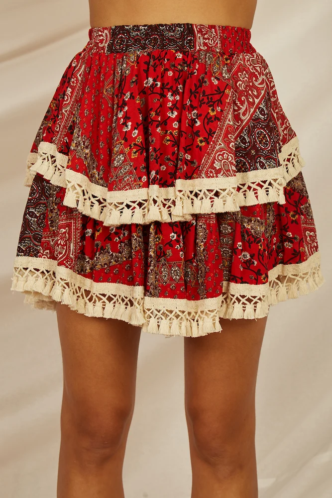 Playa Del Carmen Skirt Red - Image 4