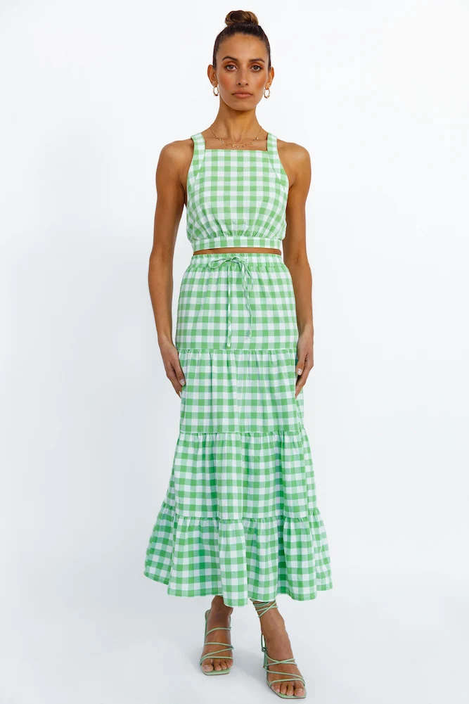 Popping Star Maxi Skirt Green - Image 6
