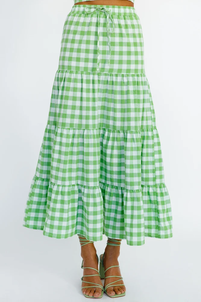 Popping Star Maxi Skirt Green - Image 8