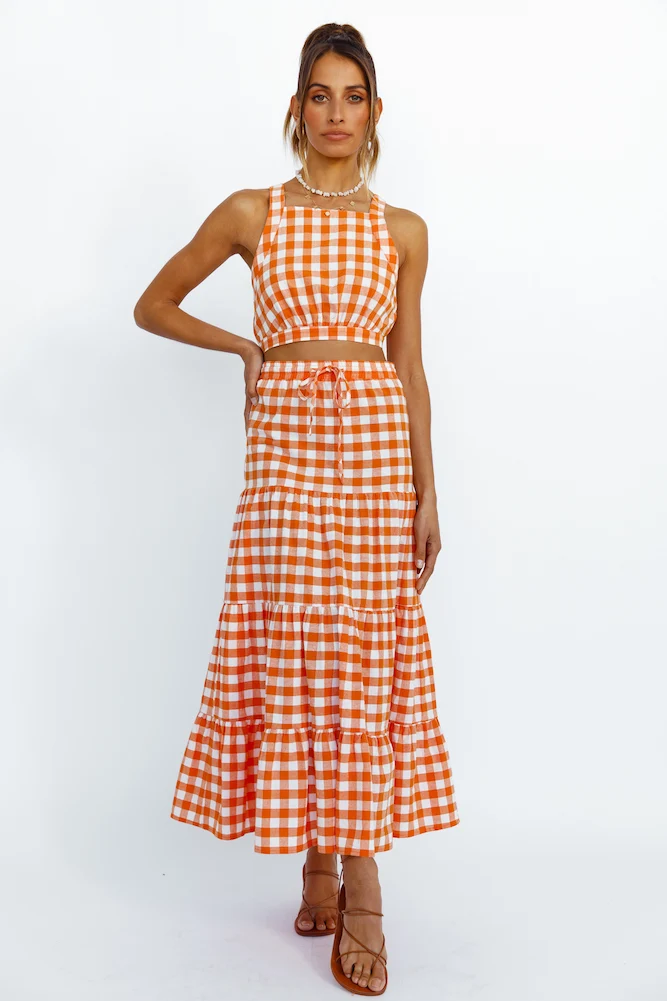 Popping Star Maxi Skirt Orange - Image 2
