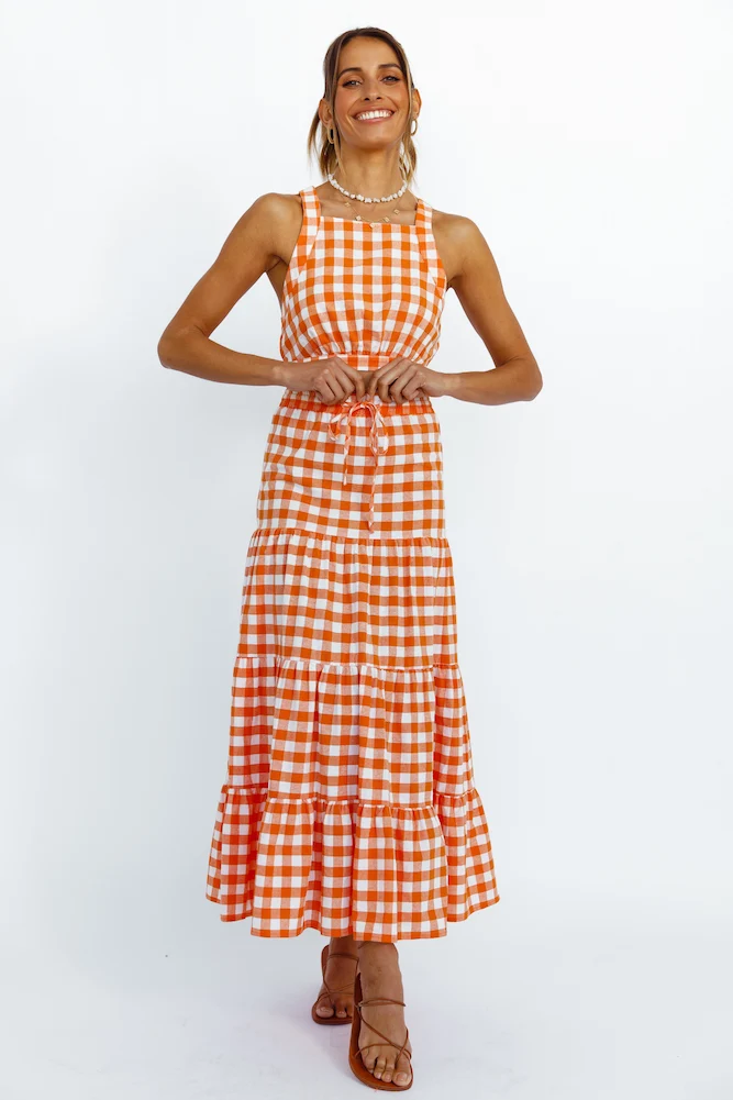 Popping Star Maxi Skirt Orange - Image 3