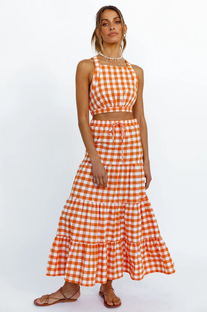 Popping Star Maxi Skirt Orange - Image 4