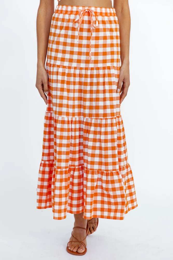 Popping Star Maxi Skirt Orange - Image 7