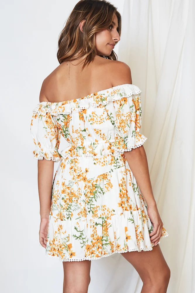 Provence Style Dress Orange Multi - Image 6