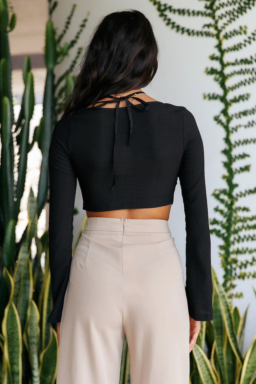 Quick To Pick Crop Top Black - Image 6