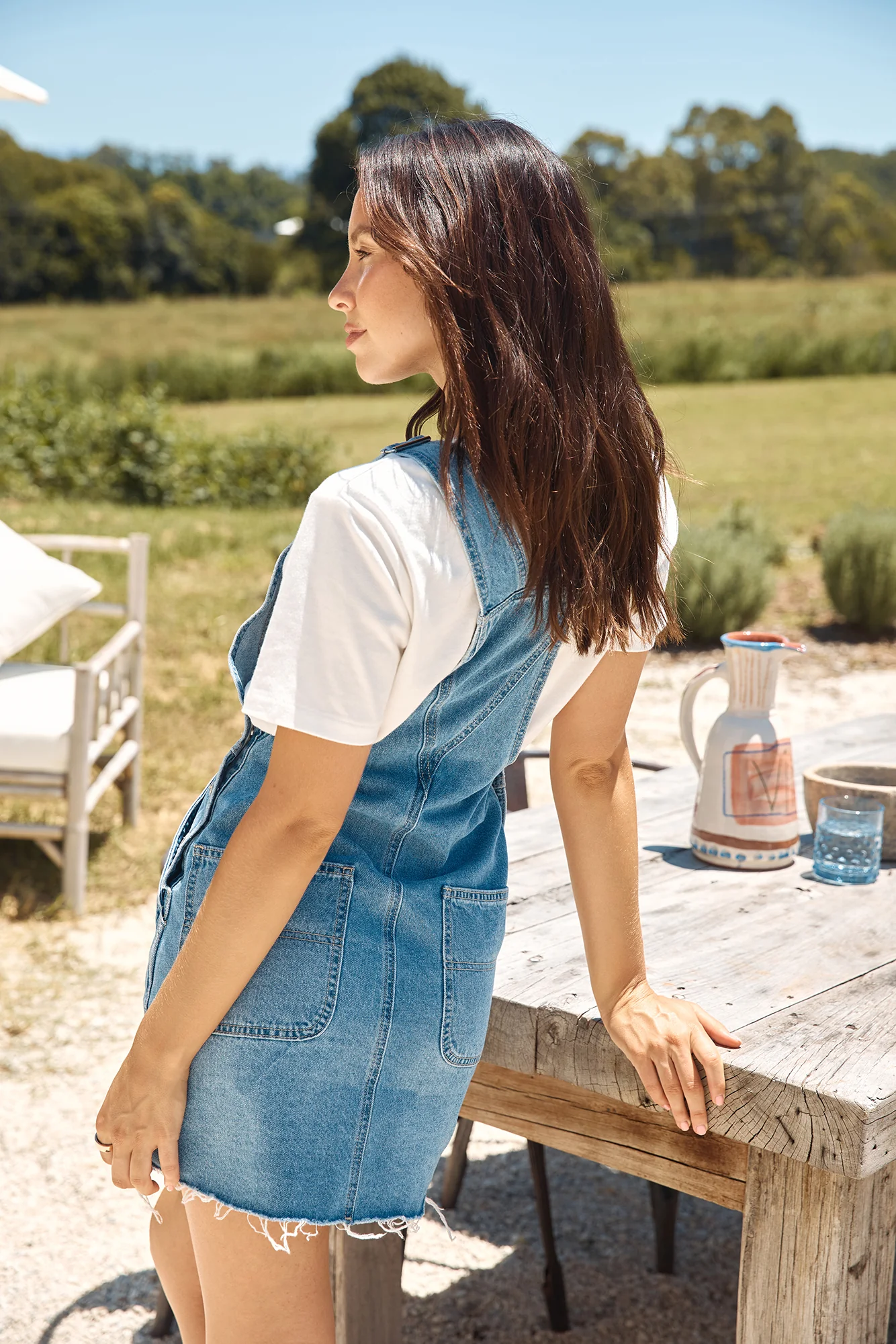 RIDERS BY LEE 90s Dungaree Mini Dress True Blue - Image 10