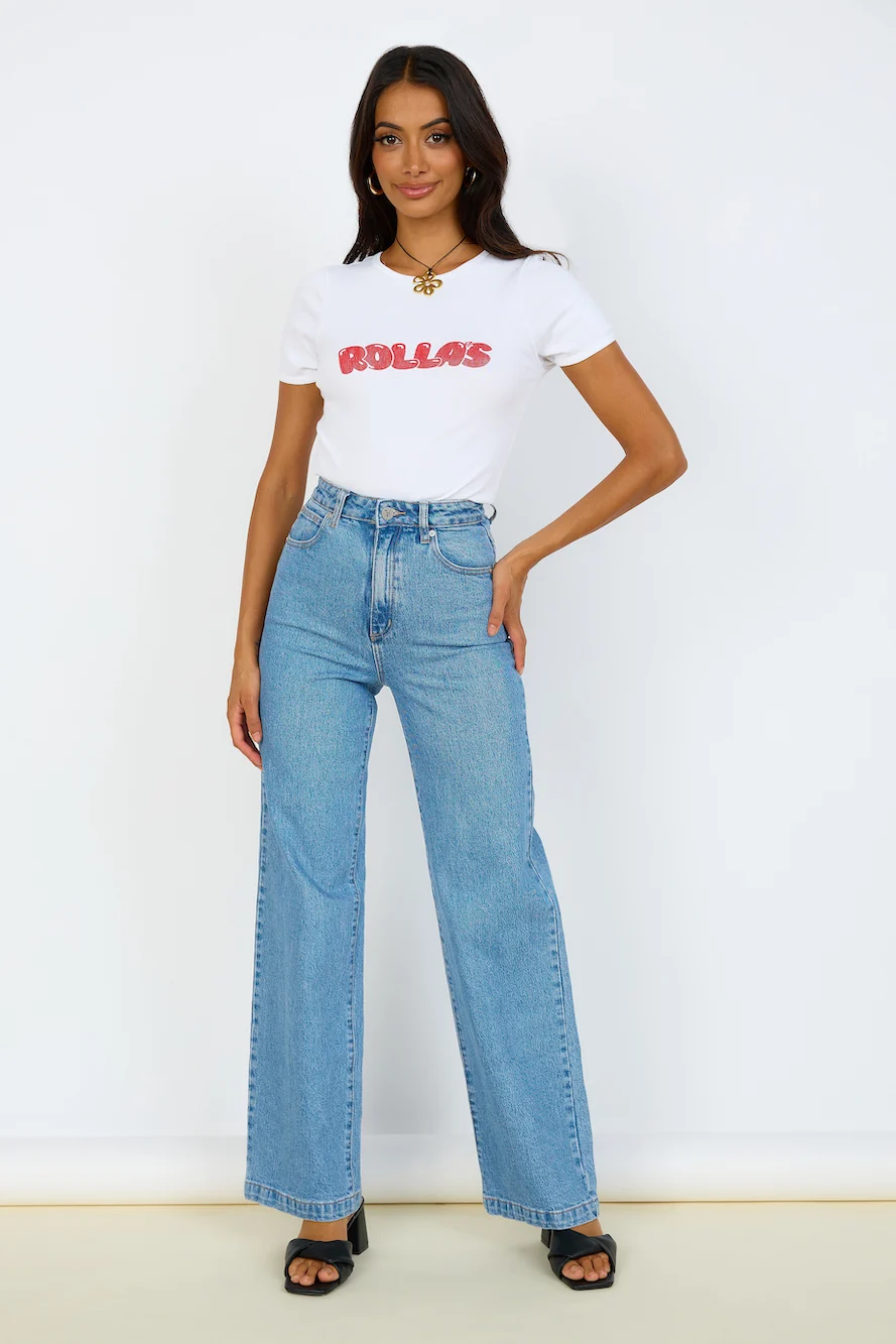 ROLLA'S Bubble Baby Rib Tee White - Image 3