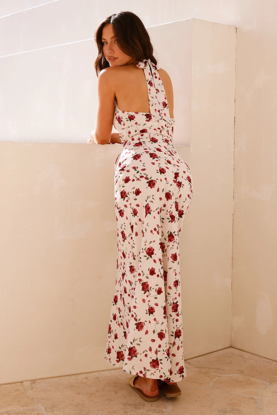 Romanticise Halter Maxi Dress Pink - Image 2