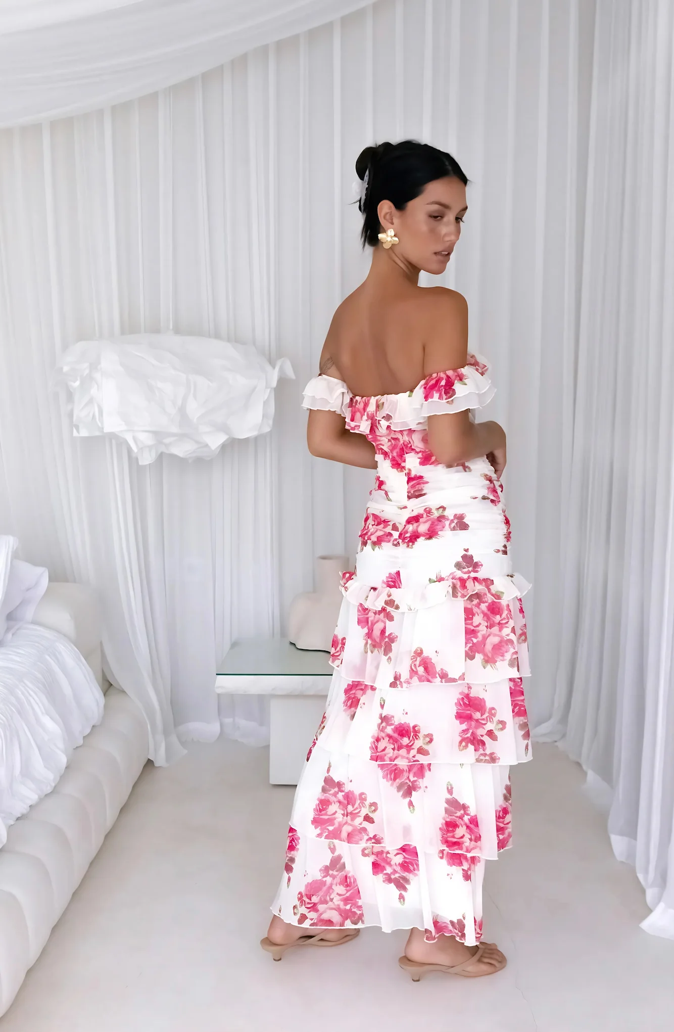 Rosella Off The Shoulder Maxi Dress Pink - Image 7