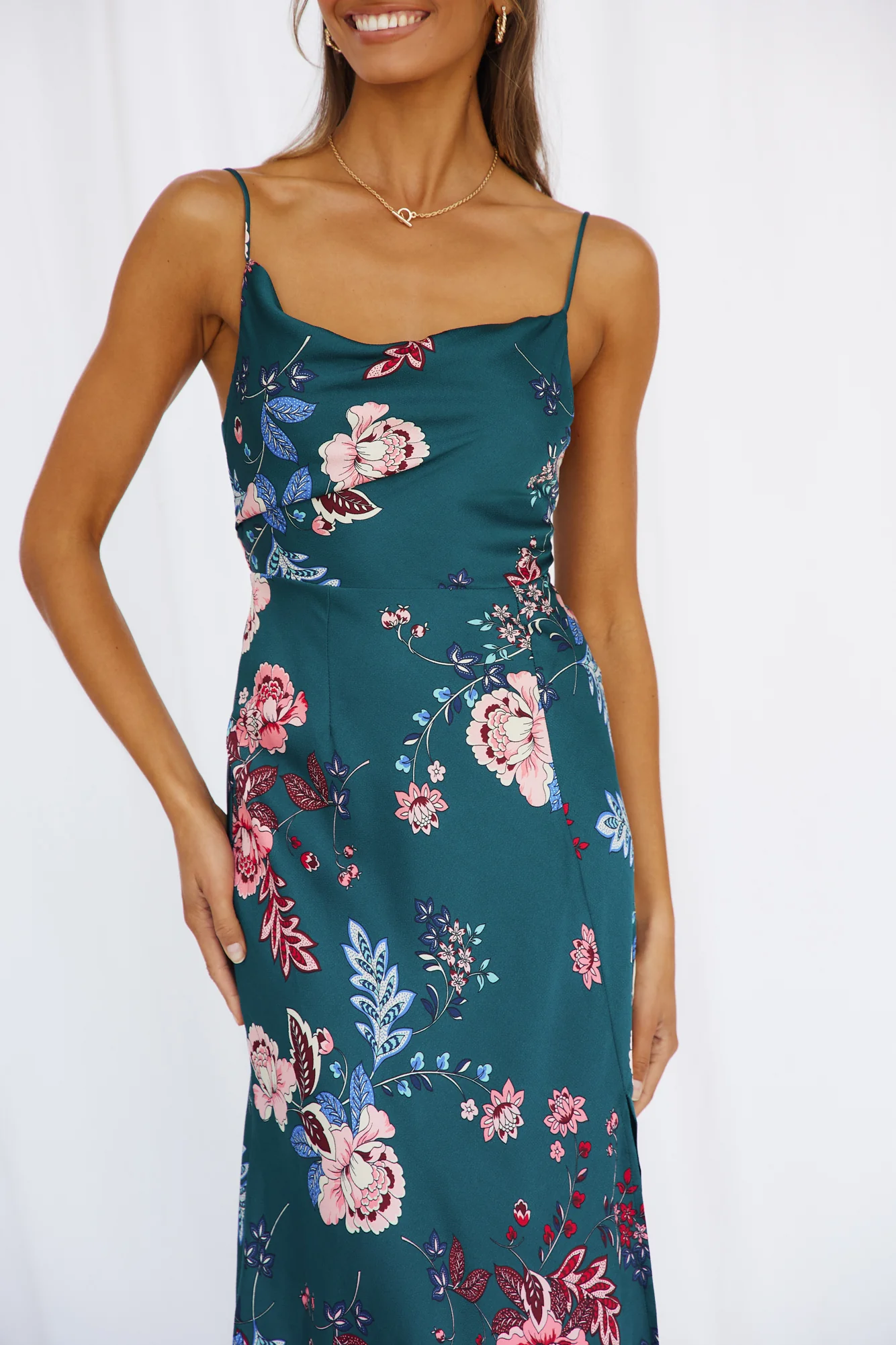 Round The World Maxi Dress Forest Green - Image 8