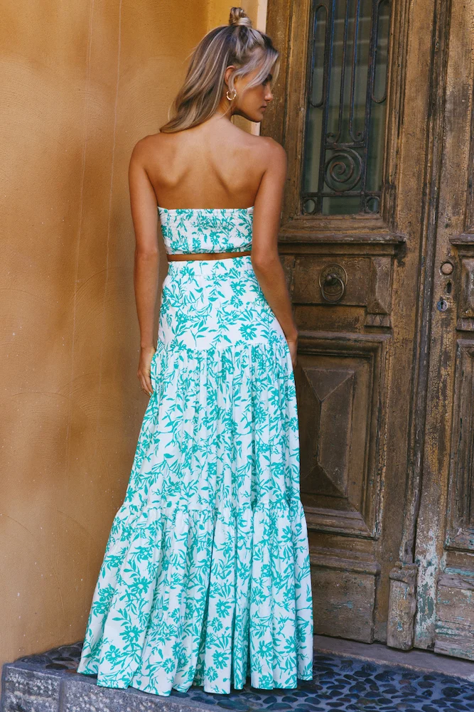 RUNAWAY THE LABEL Ayla Maxi Skirt Green - Image 8