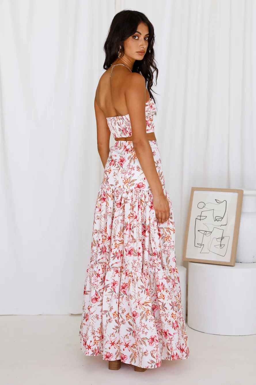 RUNAWAY THE LABEL Hydra Maxi Skirt White Floral - Image 7