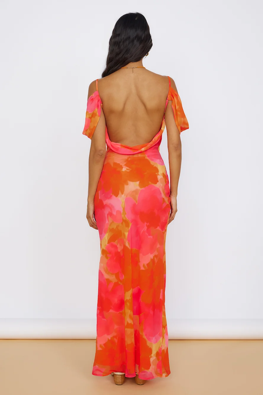 RUNAWAY THE LABEL Oralie Maxi Dress Orange - Image 6
