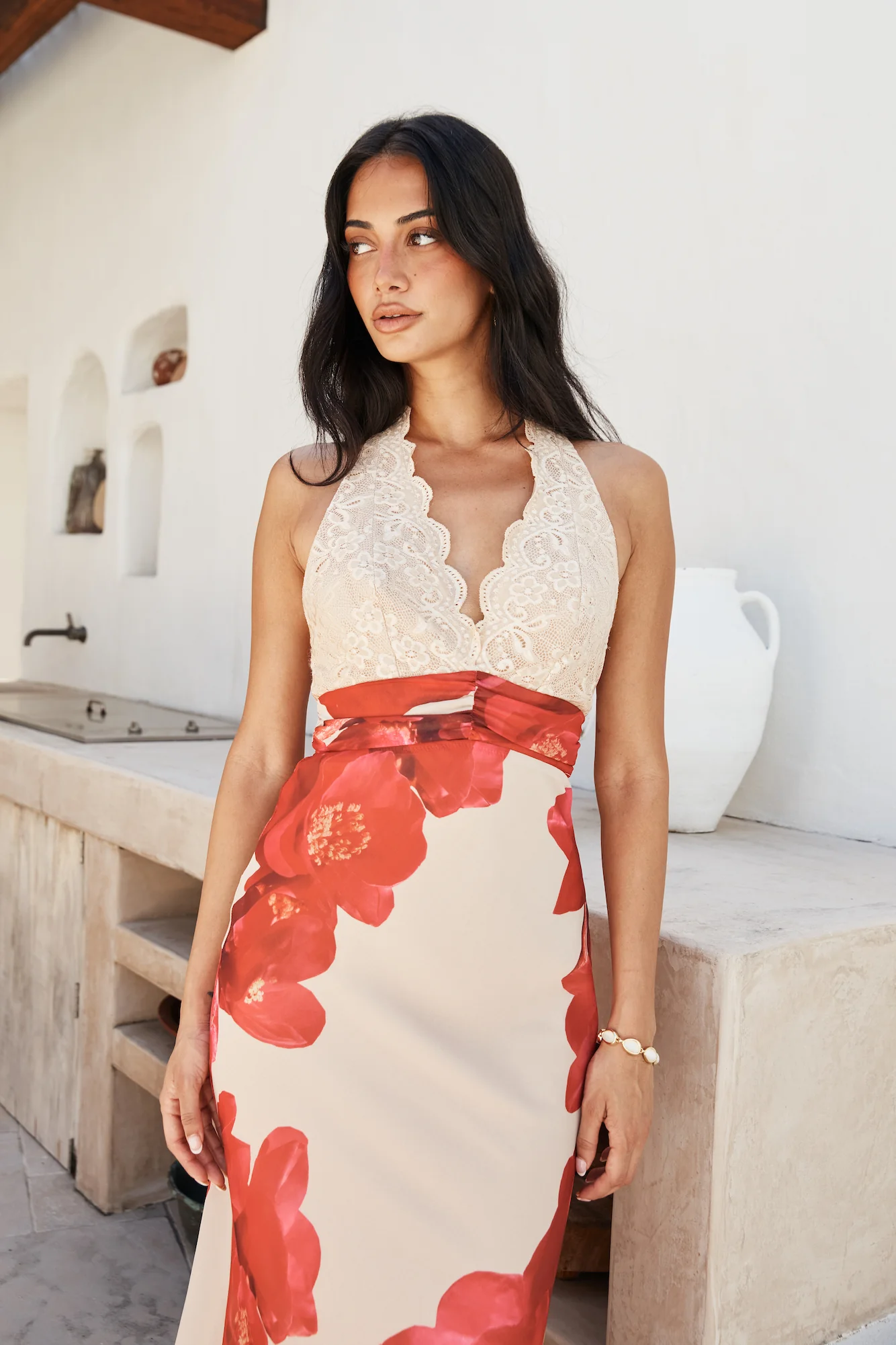 Sahara Sunset Maxi Dress Cream - Image 3