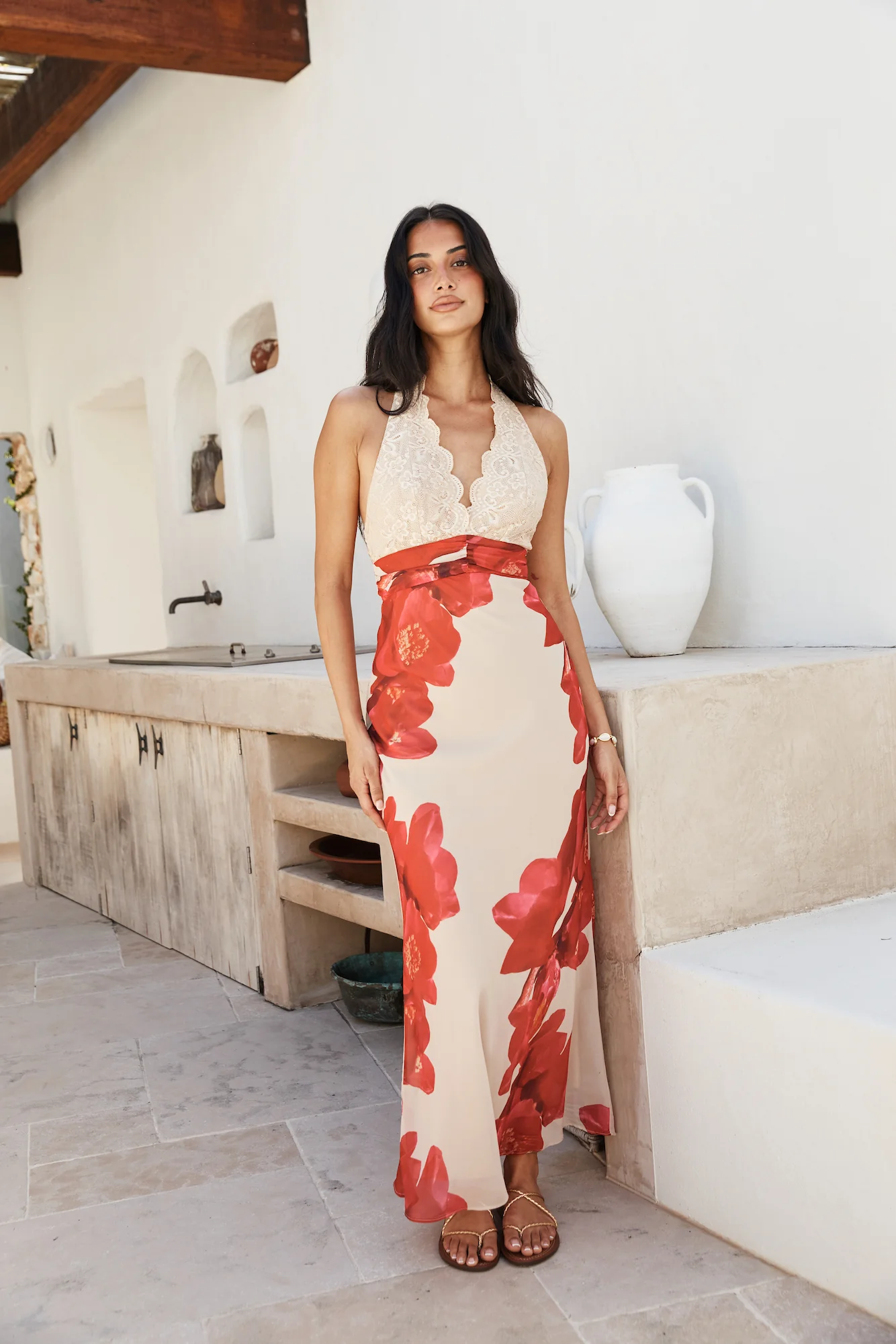 Sahara Sunset Maxi Dress Cream - Image 4