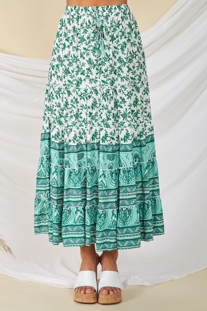 Sand Pit Maxi Skirt Green - Image 6