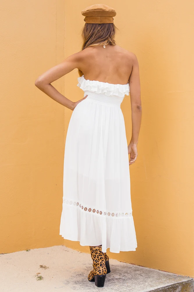 Santa Elena Midi Dress White - Image 19