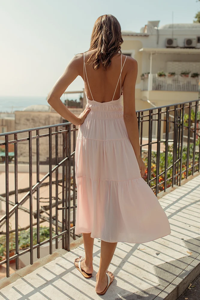 Scattered Hearts Maxi Dress Pink - Image 5