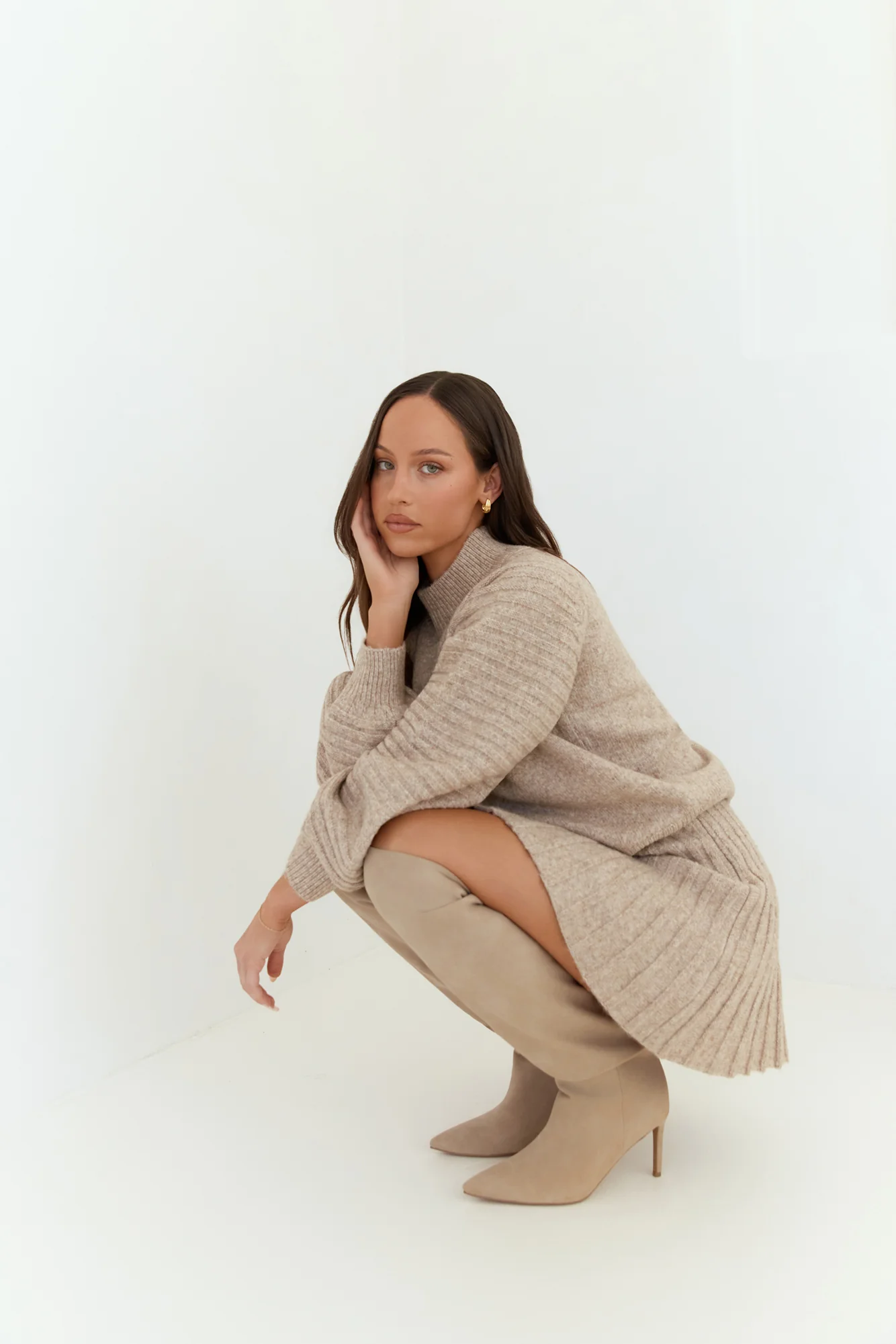 Seasonal Style Knit Sweater Camel - Image 6