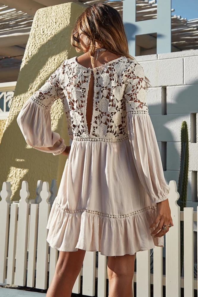 She Bangs The Drums Dress Beige - Image 6