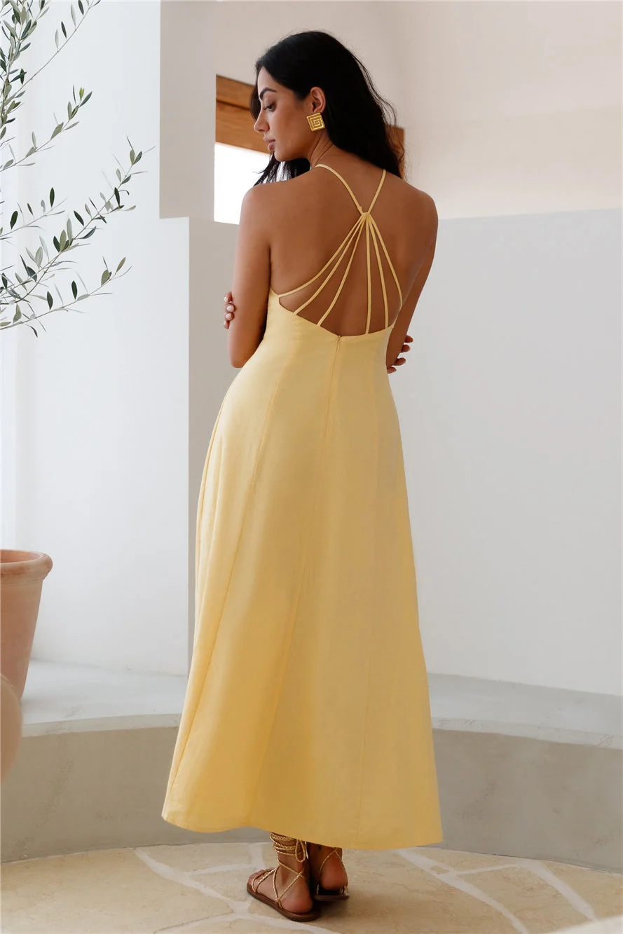 She's Captivating Midi Dress Yellow - Image 2