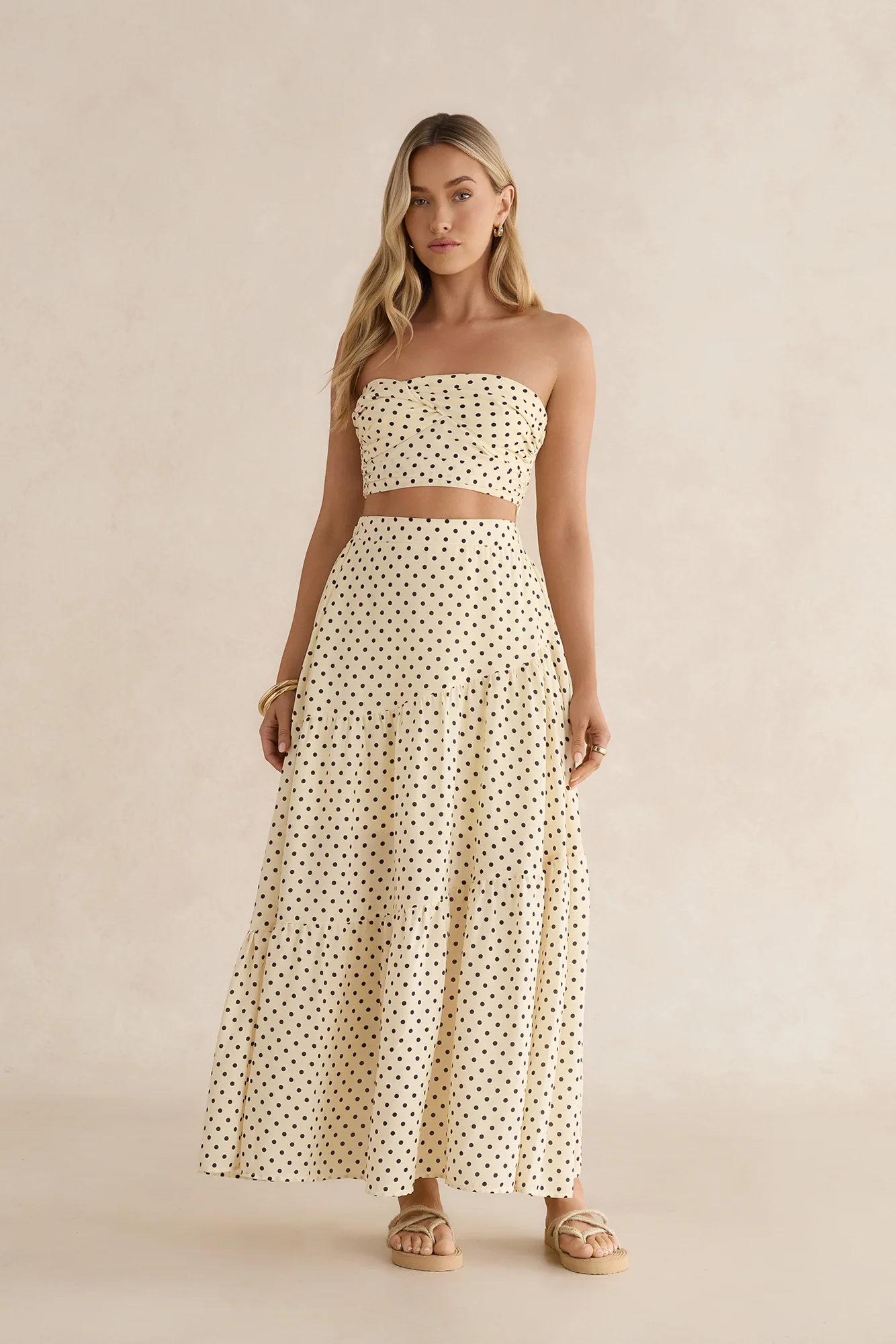 Shimmering Sands Polka Dot Crop Top Yellow - Image 6