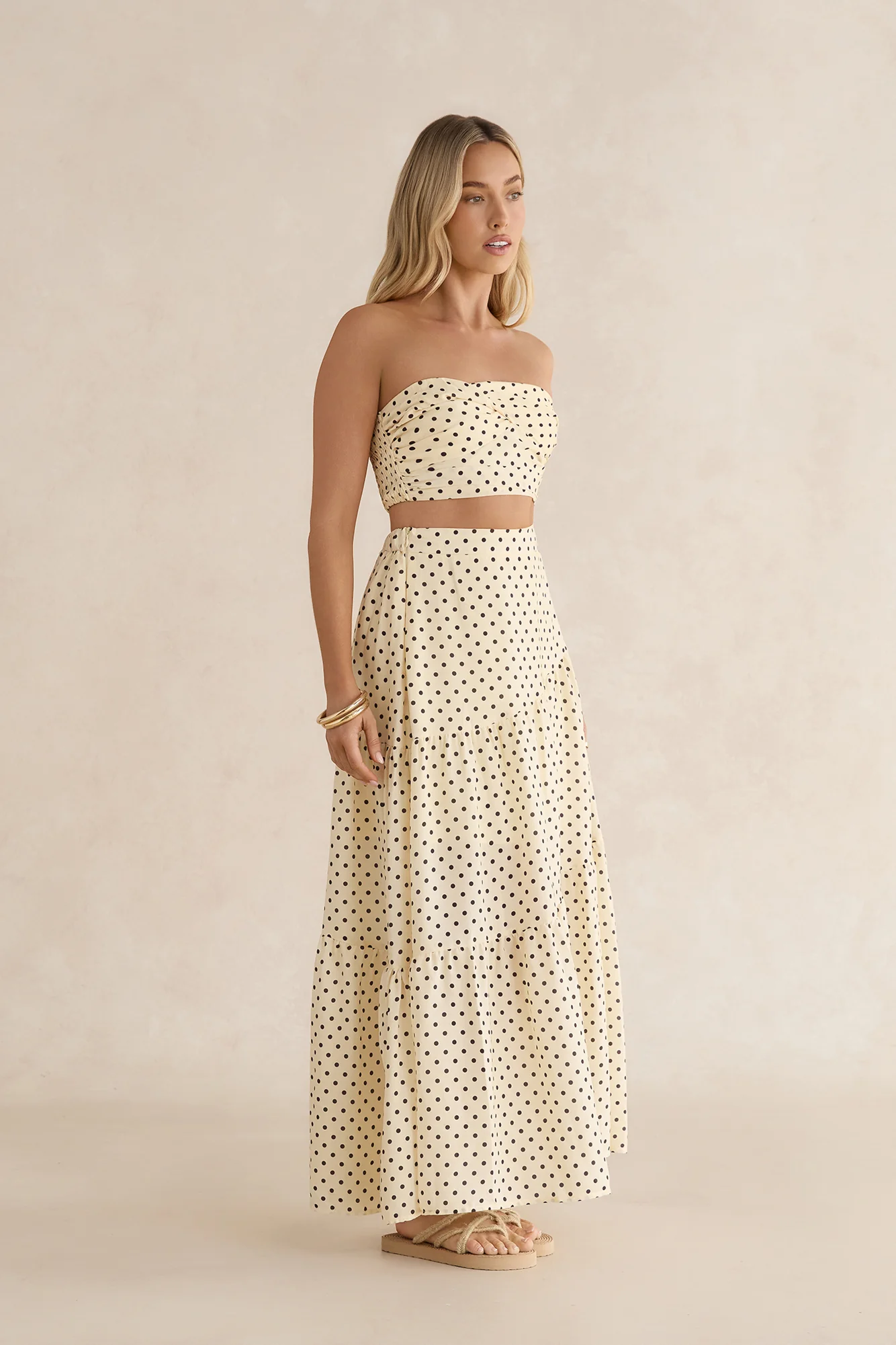 Shimmering Sands Polka Dot Crop Top Yellow - Image 8