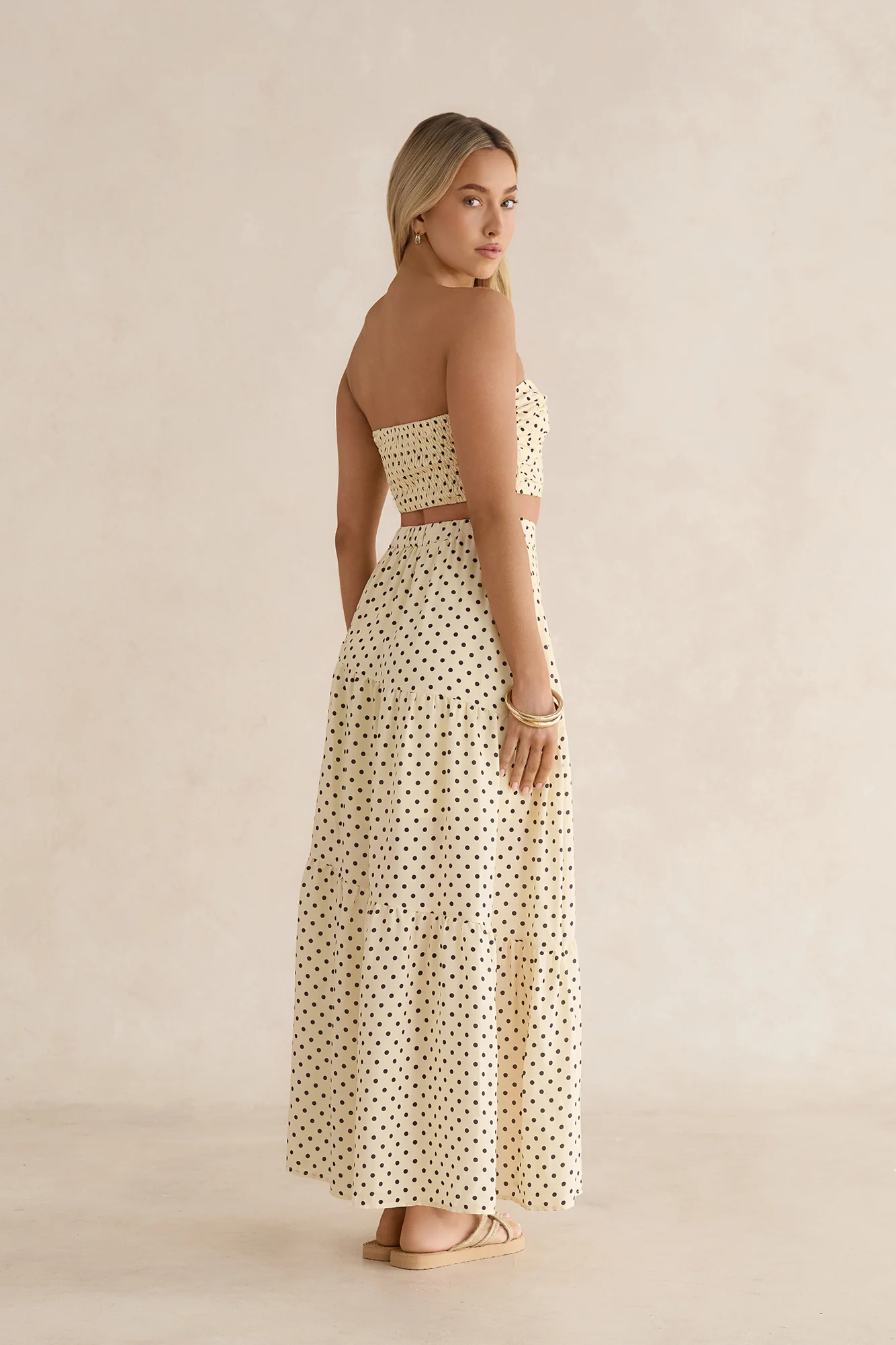 Shimmering Sands Polka Dot Maxi Skirt Yellow - Image 7