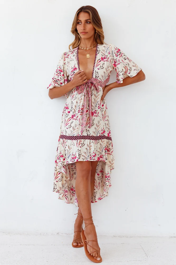 Shine Forever Midi Dress Cream - Image 4