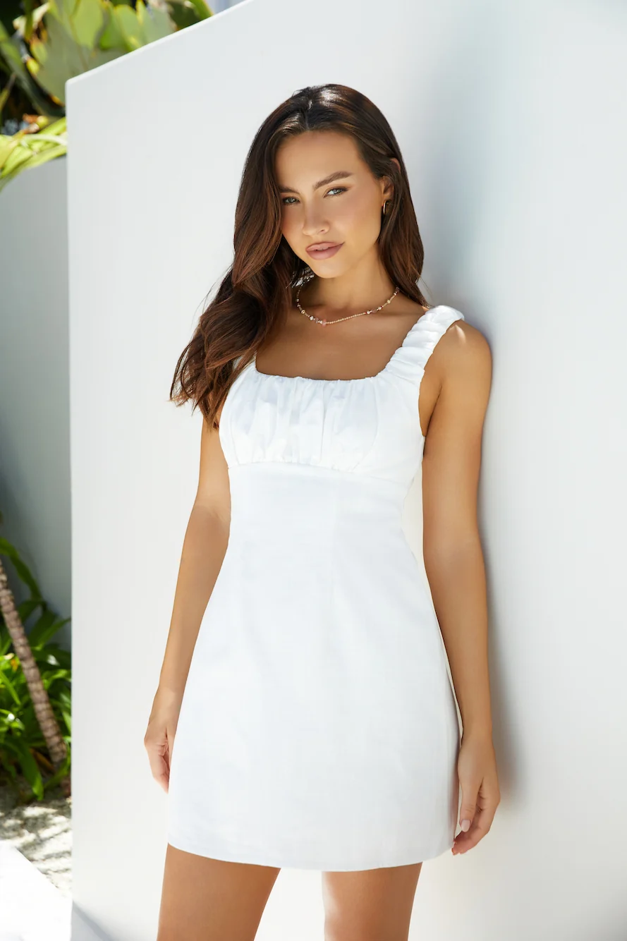 Short and Sweet Mini Dress White - Image 4