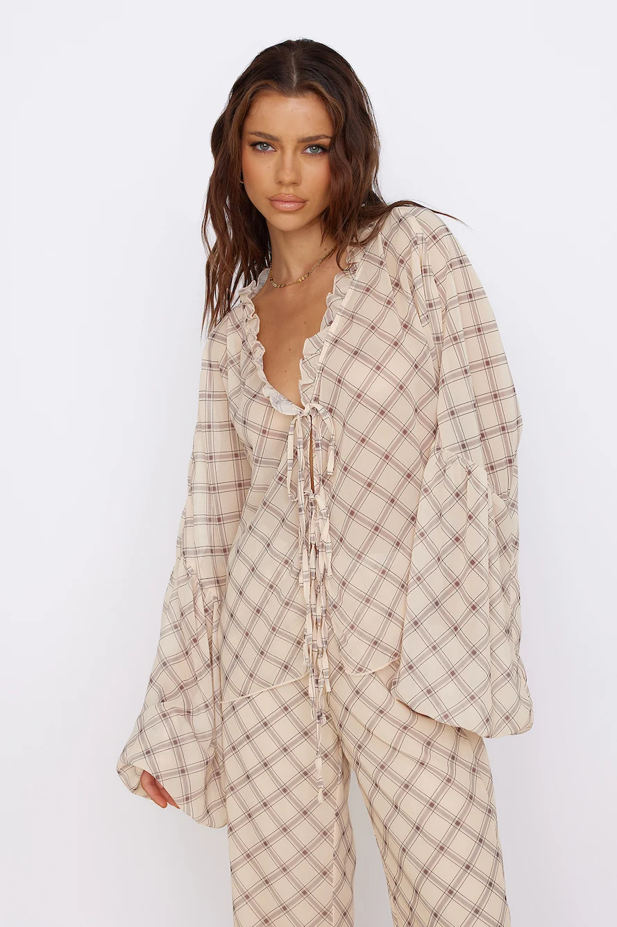SNDYS Candice Top Check Print