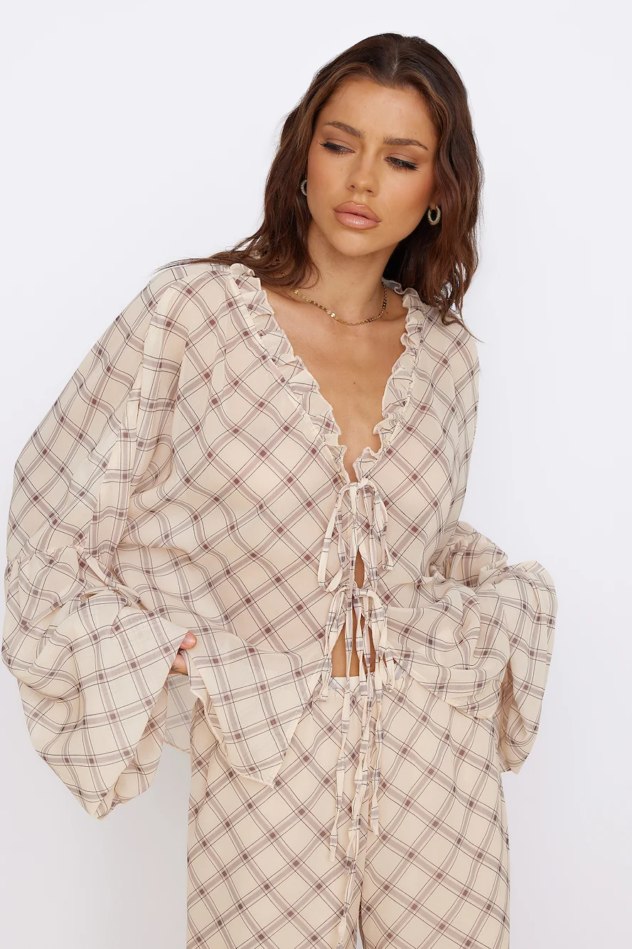 SNDYS Candice Top Check Print - Image 6