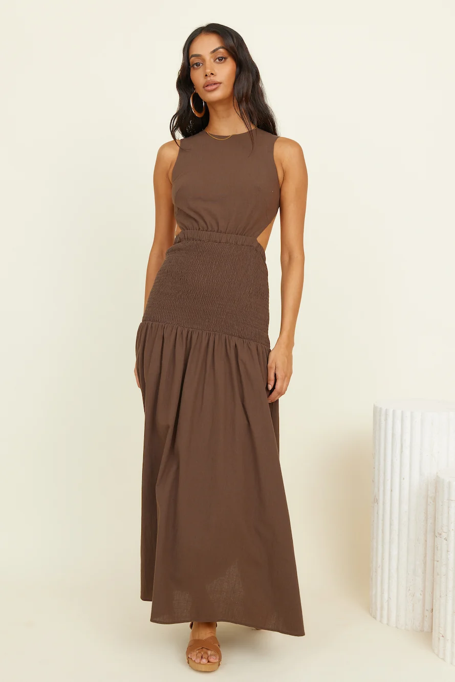 SNDYS Lottie Maxi Dress Chocolate