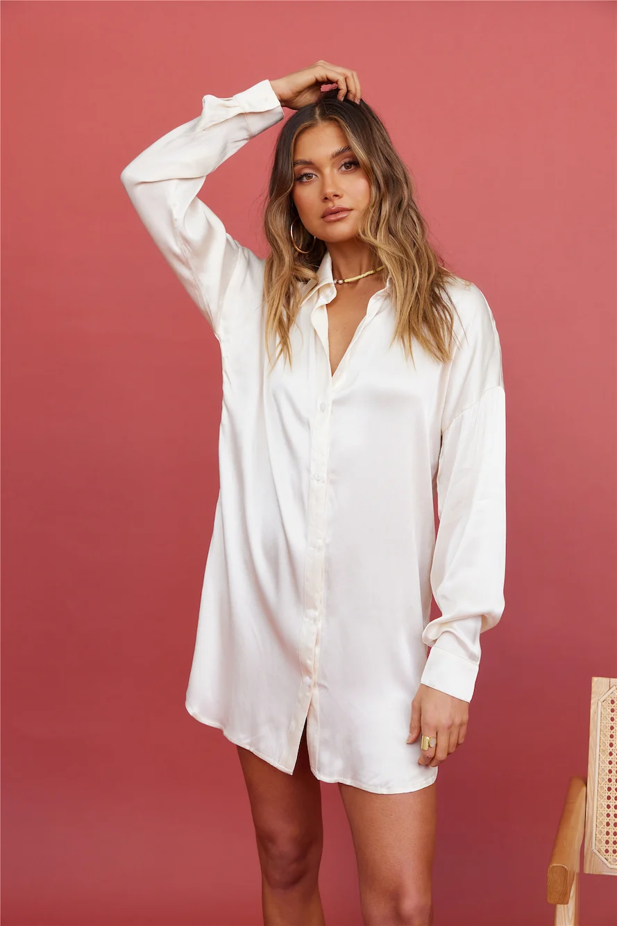 SNDYS Mystic Shirt Dress Champagne - Image 9