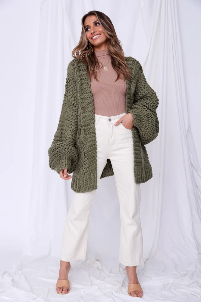 Soaring The Skies Knit Olive - Image 2