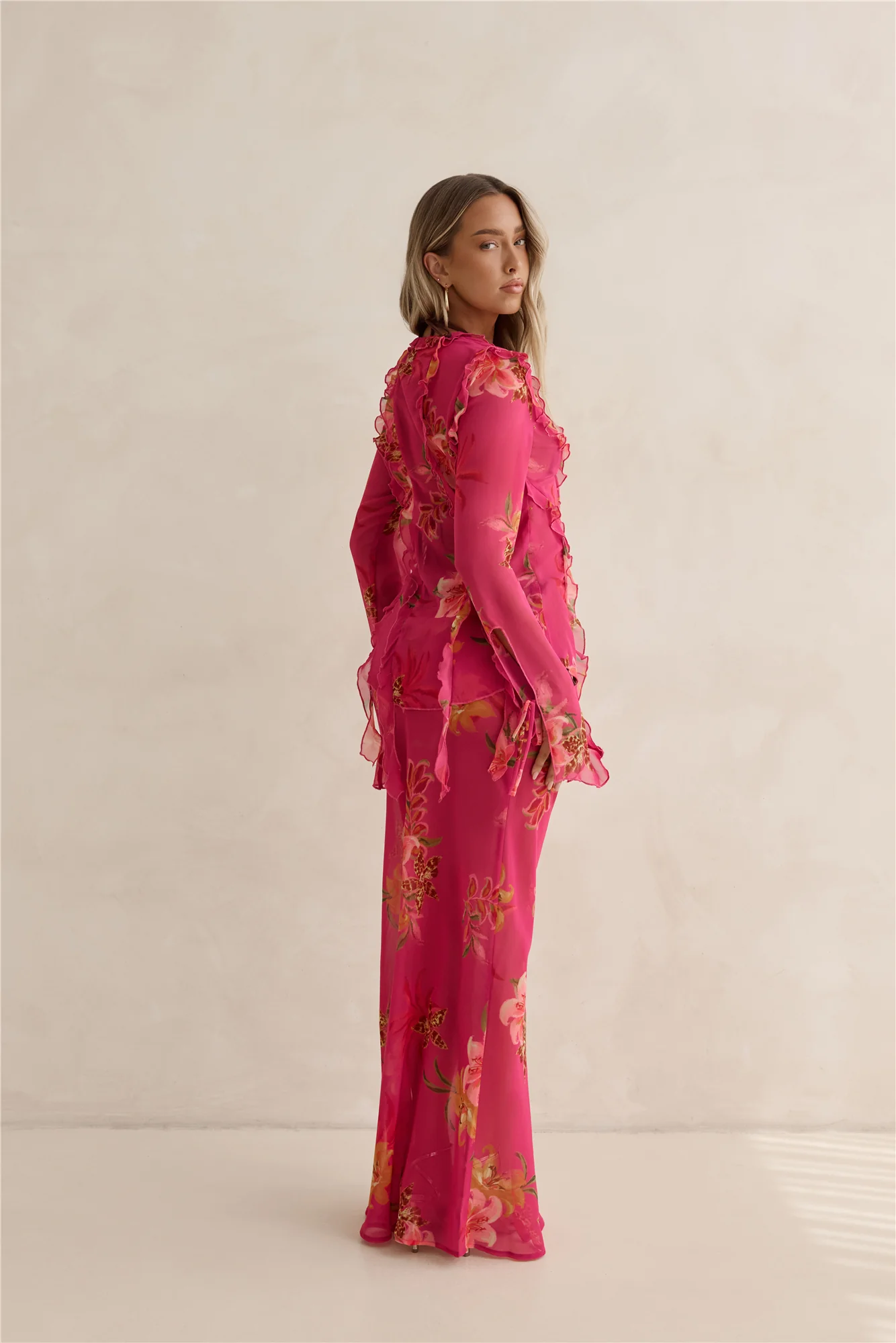 Soft Island Dreams Maxi Skirt Pink - Image 7