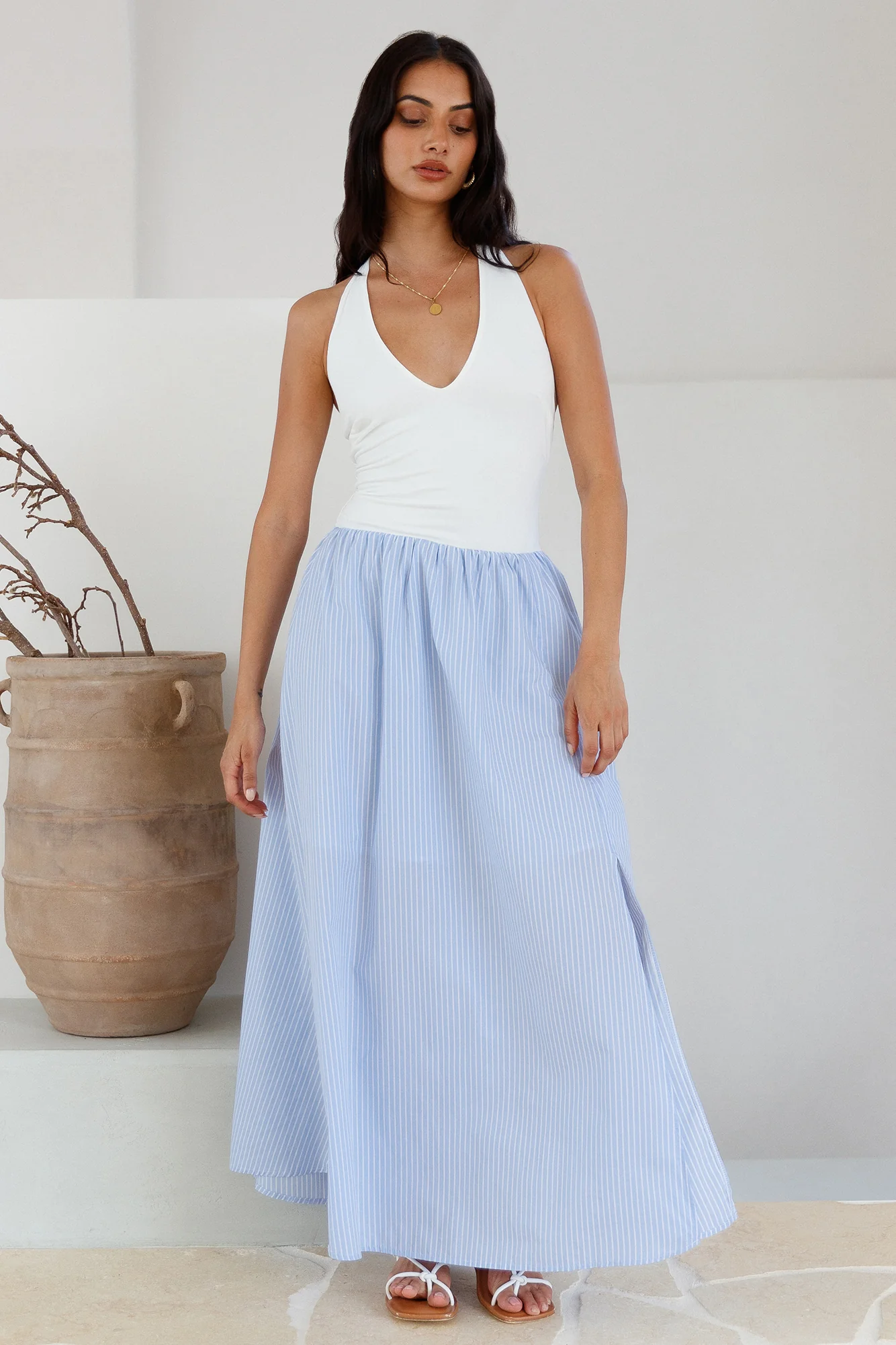 Soft Sail Maxi Dress Blue - Image 3