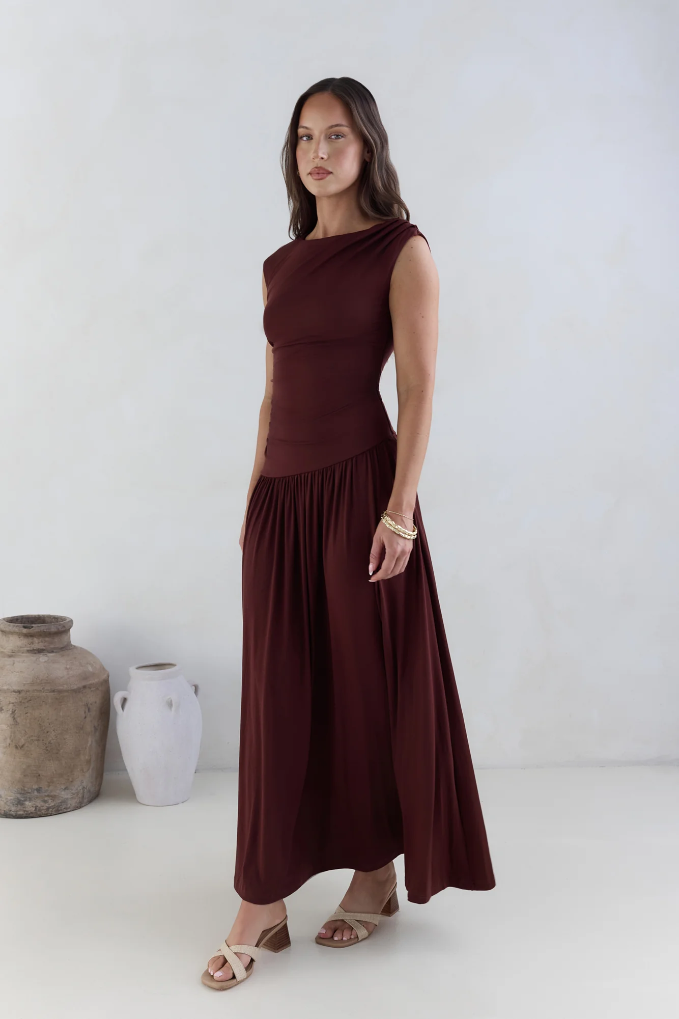 Soluna Maxi Dress Brown - Image 5