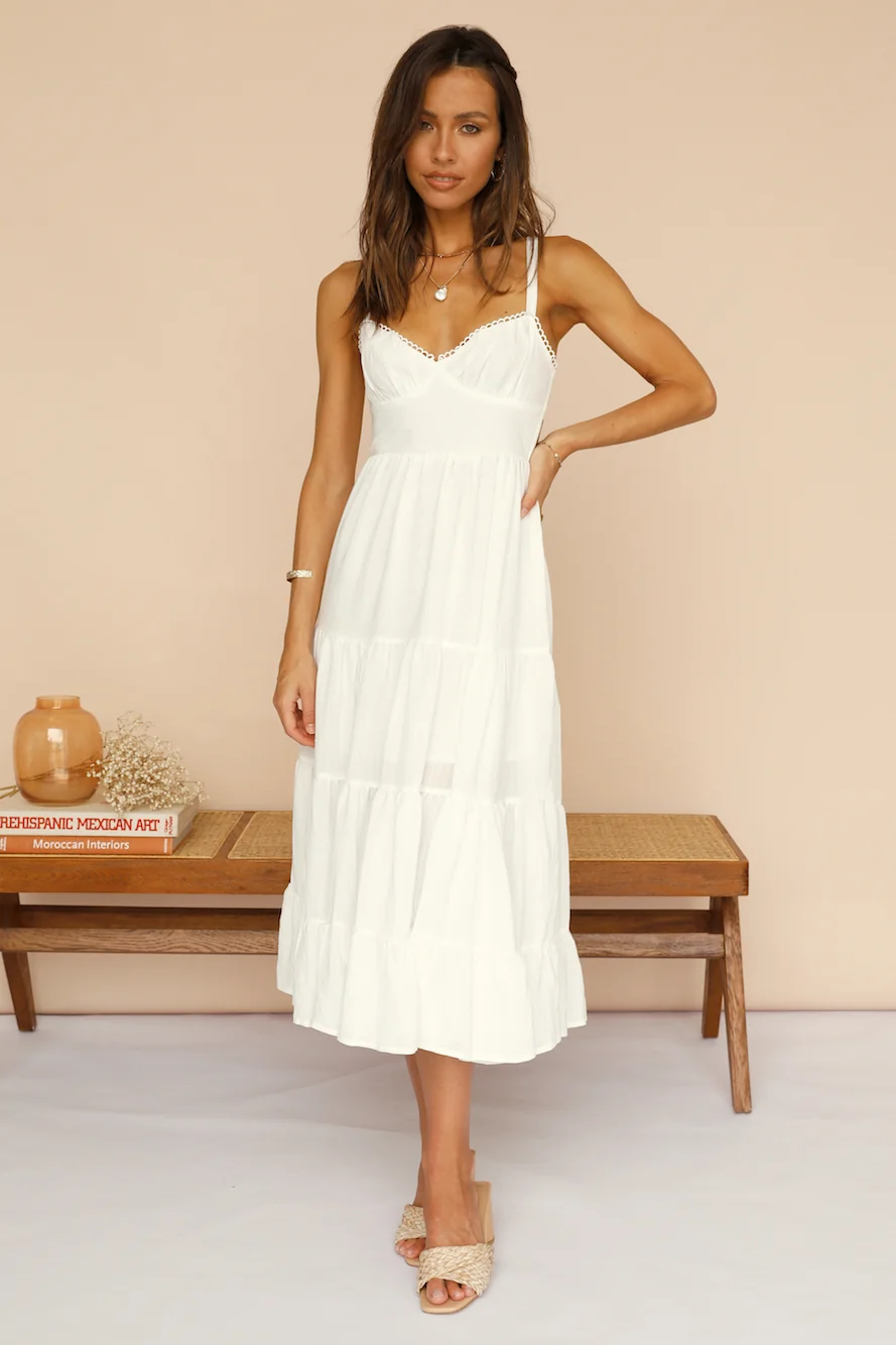 Somebody New Midi Dress White - Image 5