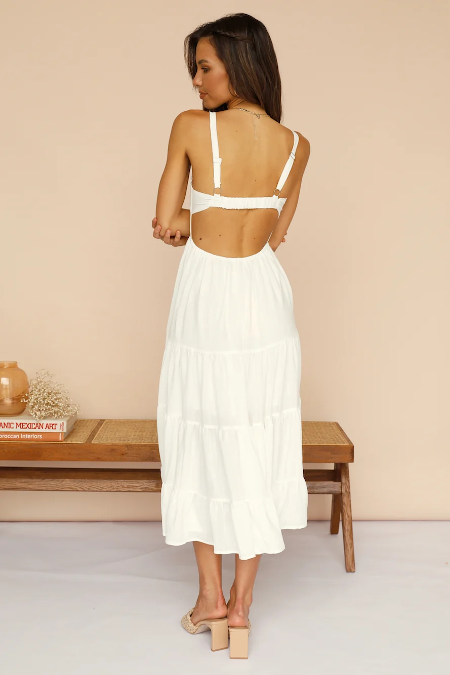 Somebody New Midi Dress White - Image 7